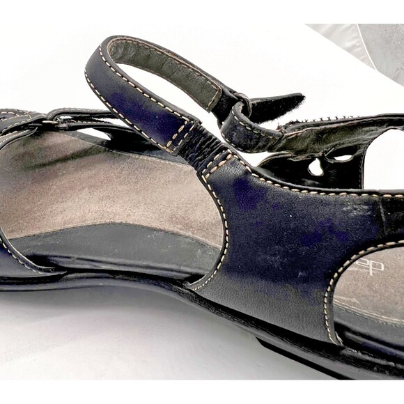 Dansko Sandals Ankle Strap Strappy Black Leather Open Toe Heel Size 41 - US 10.5 - Picture 16 of 16